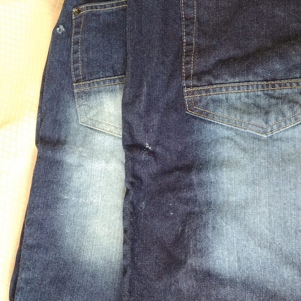 Dark Blue Men's Ripped Jean Shorts - Picture 6 of 6